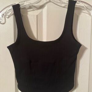 Victoria’s Secret Black Ribbed Corset Top